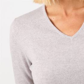 Pull col v cachemire marbre . .