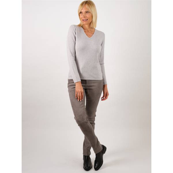 Pull col v cachemire marbre . .