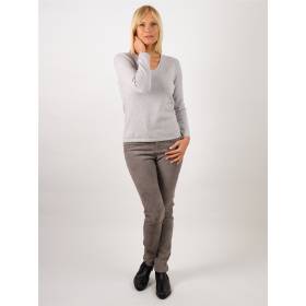 Pull col v cachemire marbre . .