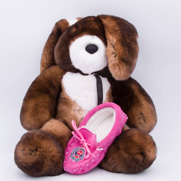 Peluche lapin en orylag marron . .