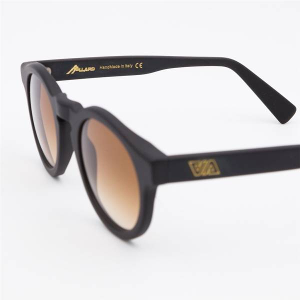 Lunettes de soleil rondes AA noir noir noisette