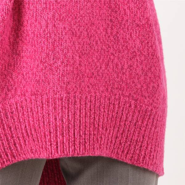 Pull col roulé laine/cashmere oversize pink