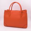 Sac à main cabas en cuir grainé orange orange