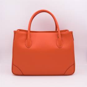 Sac à main cabas en cuir grainé orange orange