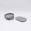 Dessous de verres en cuir gris blanc