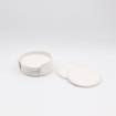 Dessous de verres en cuir blanc orange