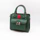 Sac mini cubo en cuir façon autruche vert sapin rouge