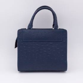 Sac mini cubo en cuir façon autruche navy navy