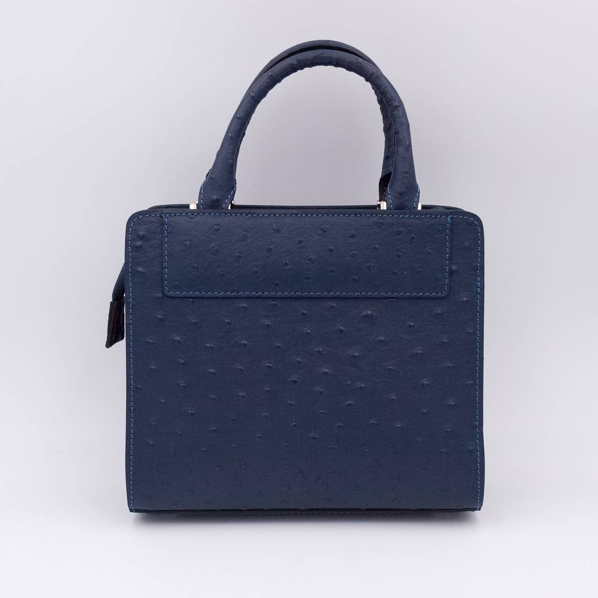 Sac mini cubo en cuir façon autruche navy navy