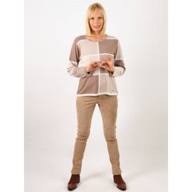 Pantalon stretch en cuir d'agneau camel