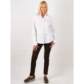 Pantalon stretch en cuir d'agneau marron