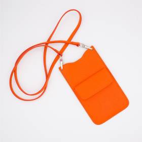 Pochette de téléphone en cuir orange orange orange