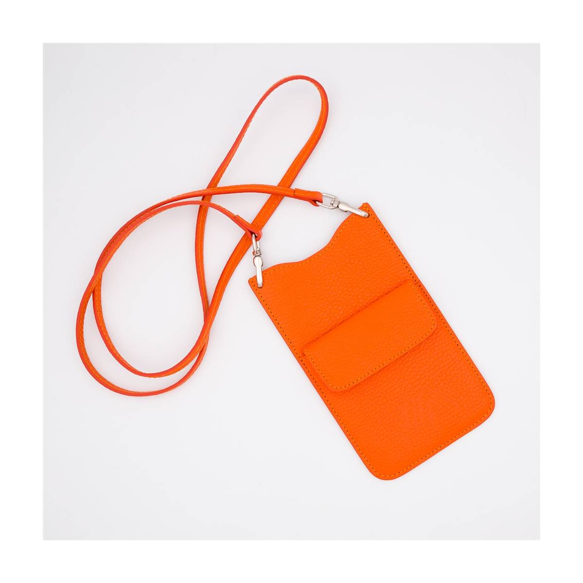 Pochette de téléphone en cuir orange orange orange