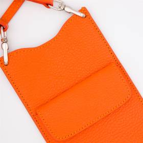 Pochette de téléphone en cuir orange orange orange