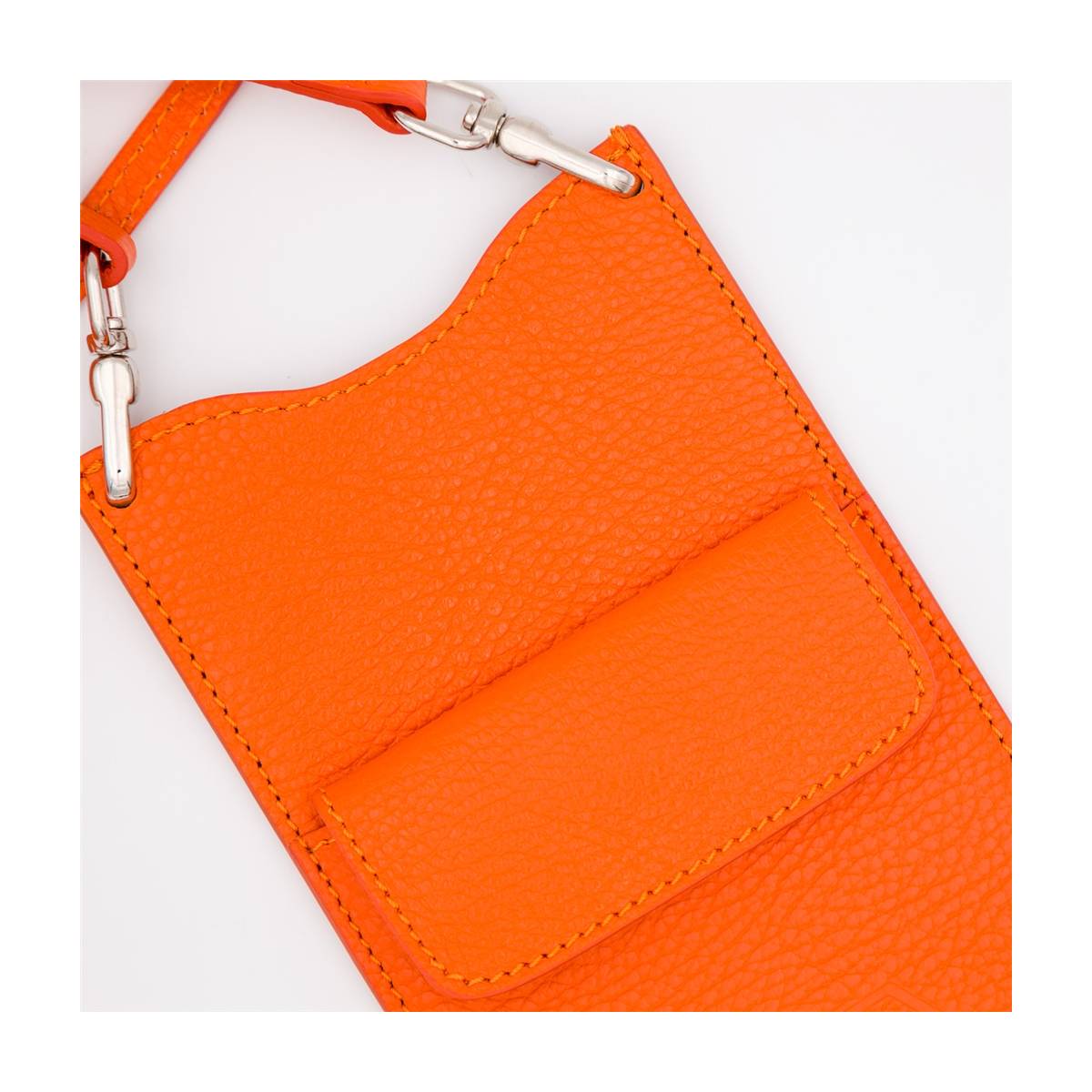 Pochette de téléphone en cuir orange orange orange
