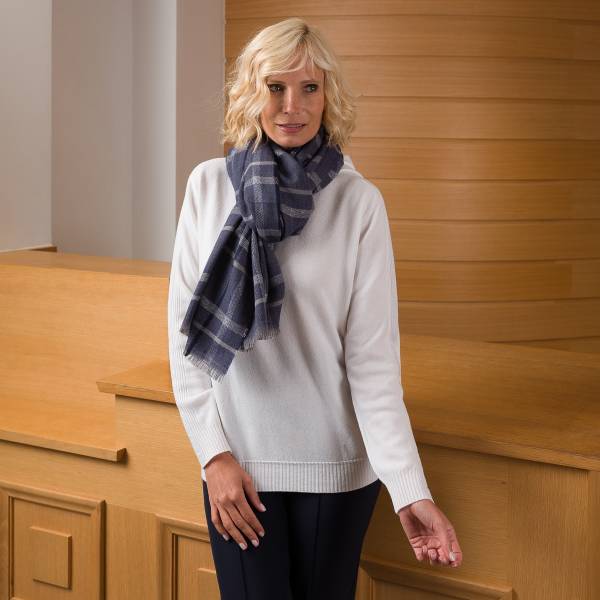 Etole pure laine vierge fantaisie bleu gris argent