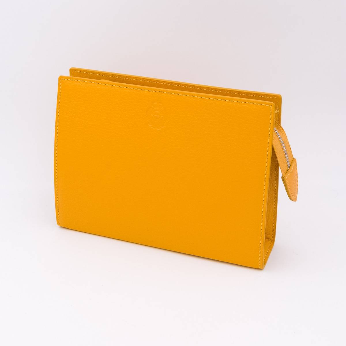 Grande trousse en cuir grainé tournesol tournesol