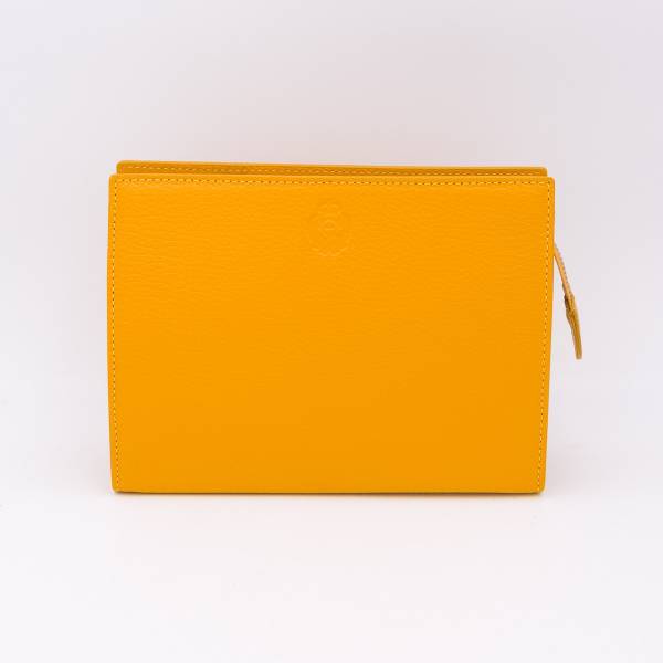 Grande trousse en cuir grainé tournesol tournesol