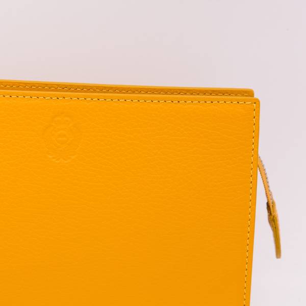 Grande trousse en cuir grainé tournesol tournesol