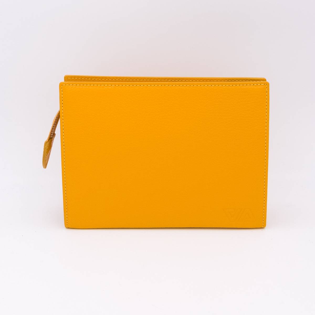 Grande trousse en cuir grainé tournesol tournesol