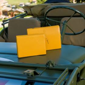 Grande trousse en cuir grainé tournesol tournesol