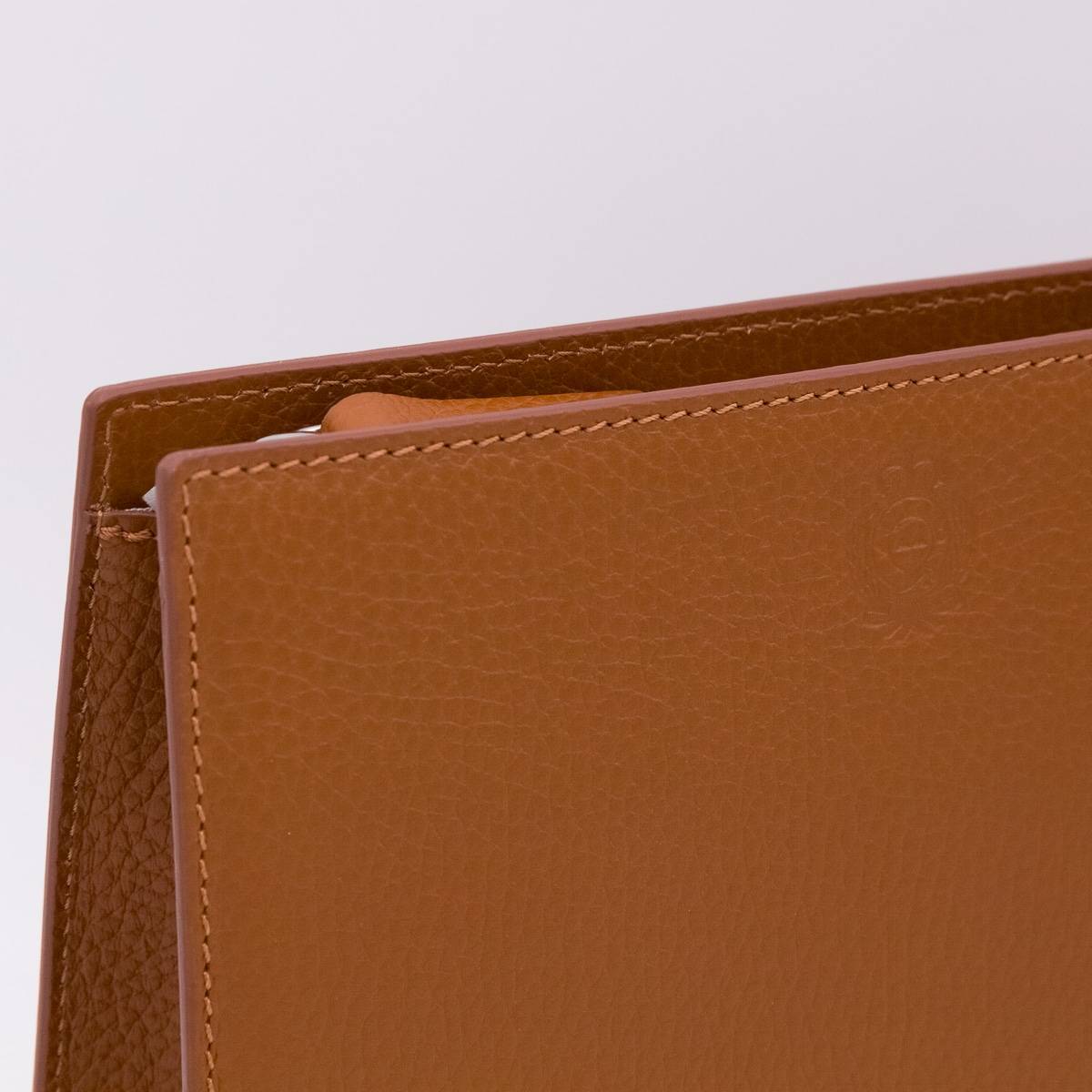 Grande trousse en cuir grainé noisette noisette