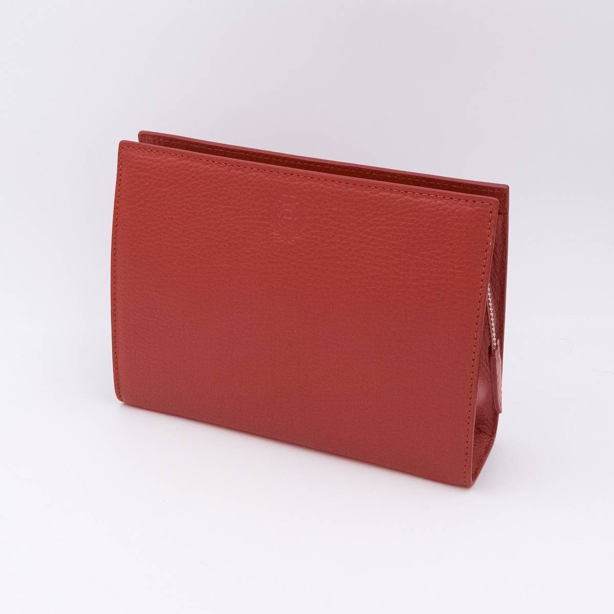 Grande trousse en cuir grainé terra cotta terra cotta