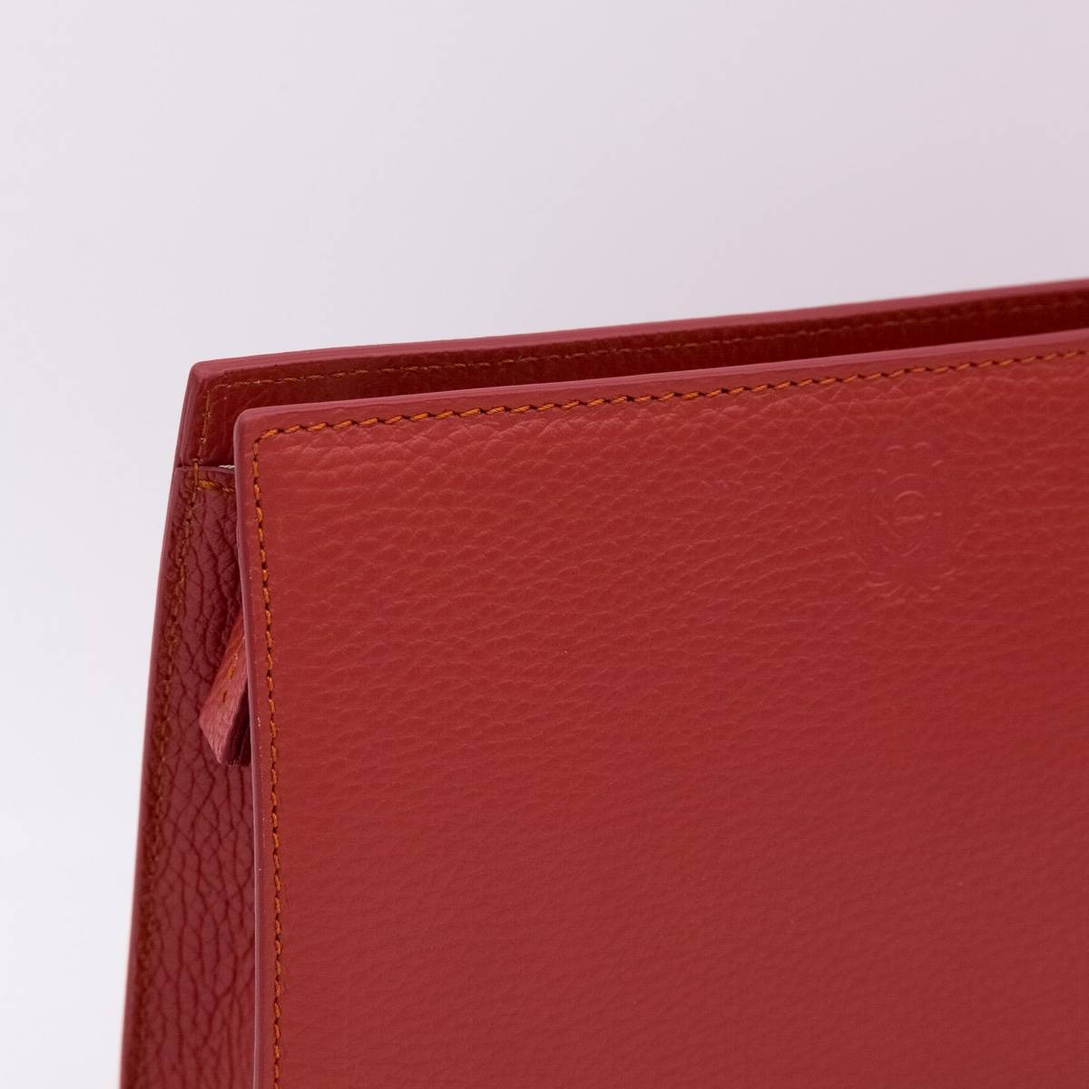 Grande trousse en cuir grainé terra cotta terra cotta