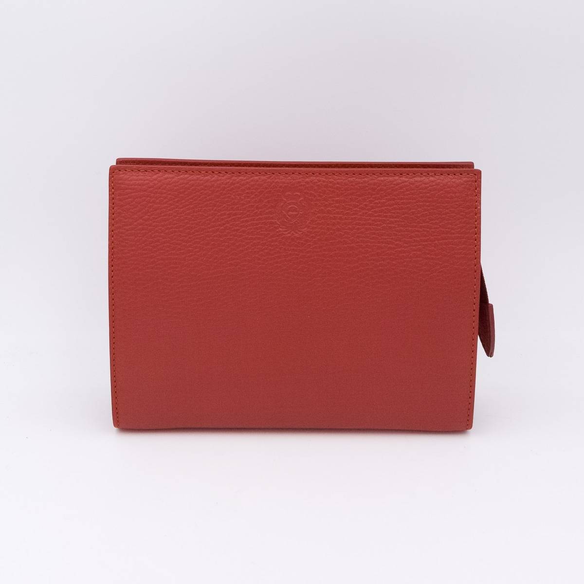 Grande trousse en cuir grainé terra cotta terra cotta
