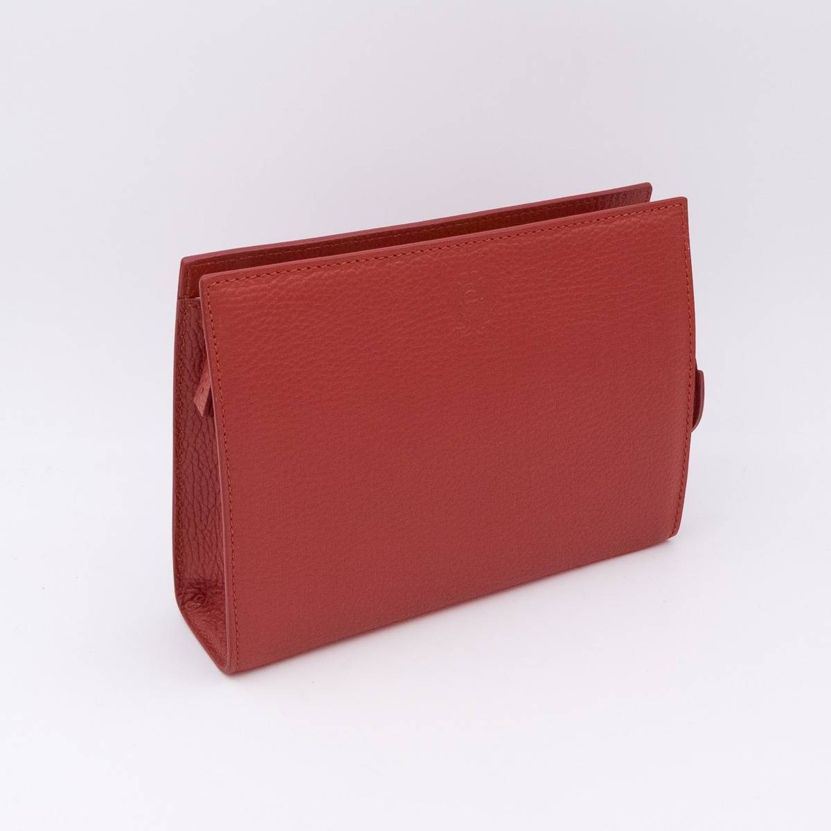 Grande trousse en cuir grainé terra cotta terra cotta