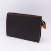 Grande trousse en cuir grainé noir noisette