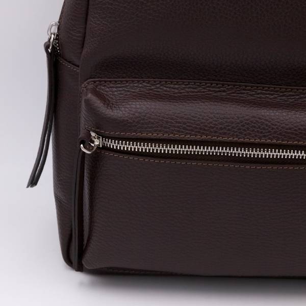 Sac à dos en cuir grainé ebène ebène