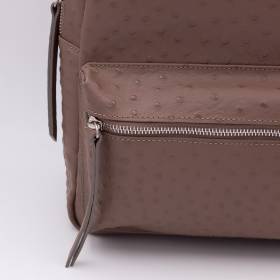 Sac à dos en cuir façon autruche taupe taupe