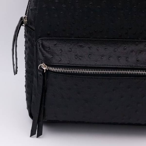 Sac à dos en cuir façon autruche noir noir