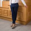 Pantalon gabardine en coton marine