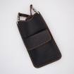 Pochette de téléphone en cuir noir noir noisette