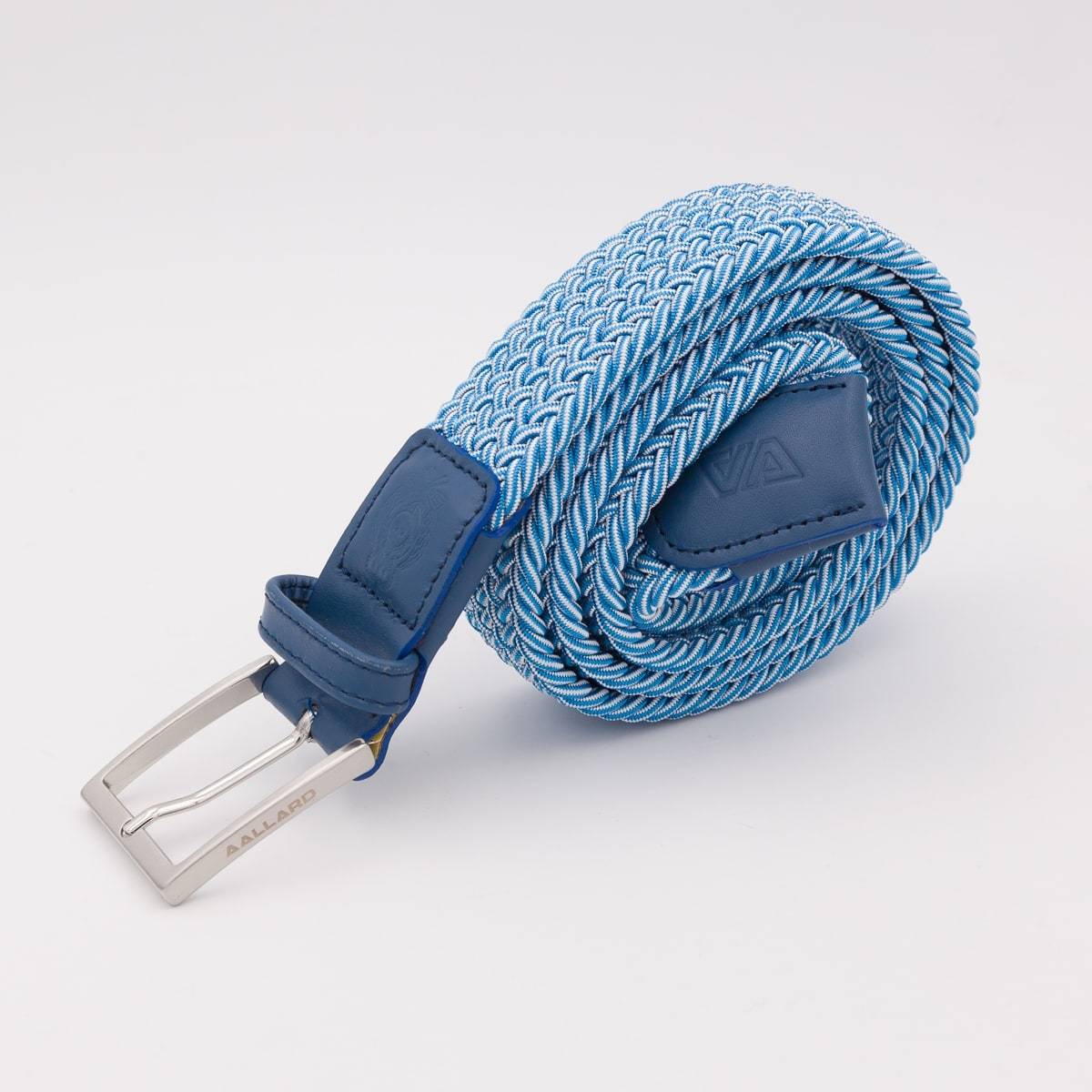Ceinture élastique tressée AAllard azur blanc azur