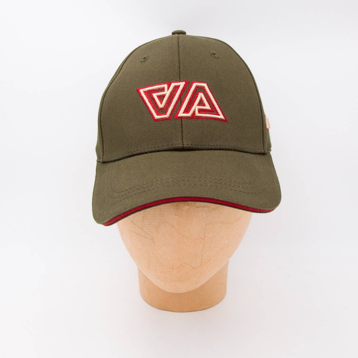 Casquette en coton AAllard Megève dark olive bordeaux beige