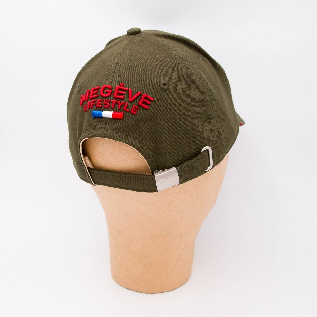 Casquette en coton AAllard Megève dark olive bordeaux beige