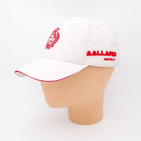 Casquette écusson AAllard en coton blanc rouge