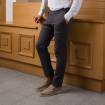 Pantalon gabardine en coton anthracite