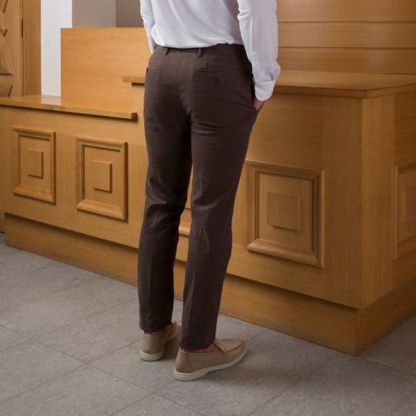 Pantalon gabardine en coton ebène