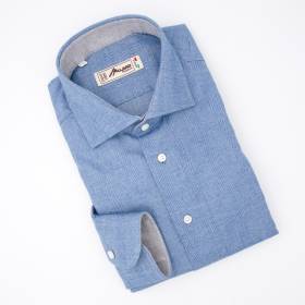 Chemise en coton flanelle jeans gris