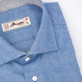 Chemise en coton flanelle jeans gris