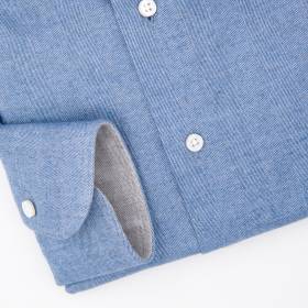 Chemise en coton flanelle jeans gris