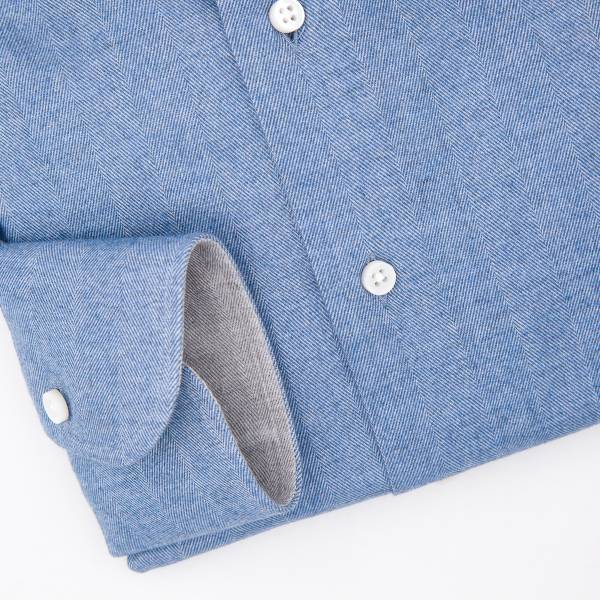 Chemise en coton flanelle jeans gris