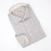 Chemise à rayures fines en coton gris écru