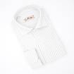 Chemise coton stretch à rayures larges granit blanc