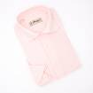 Chemise coton stretch à rayures larges rose blanc