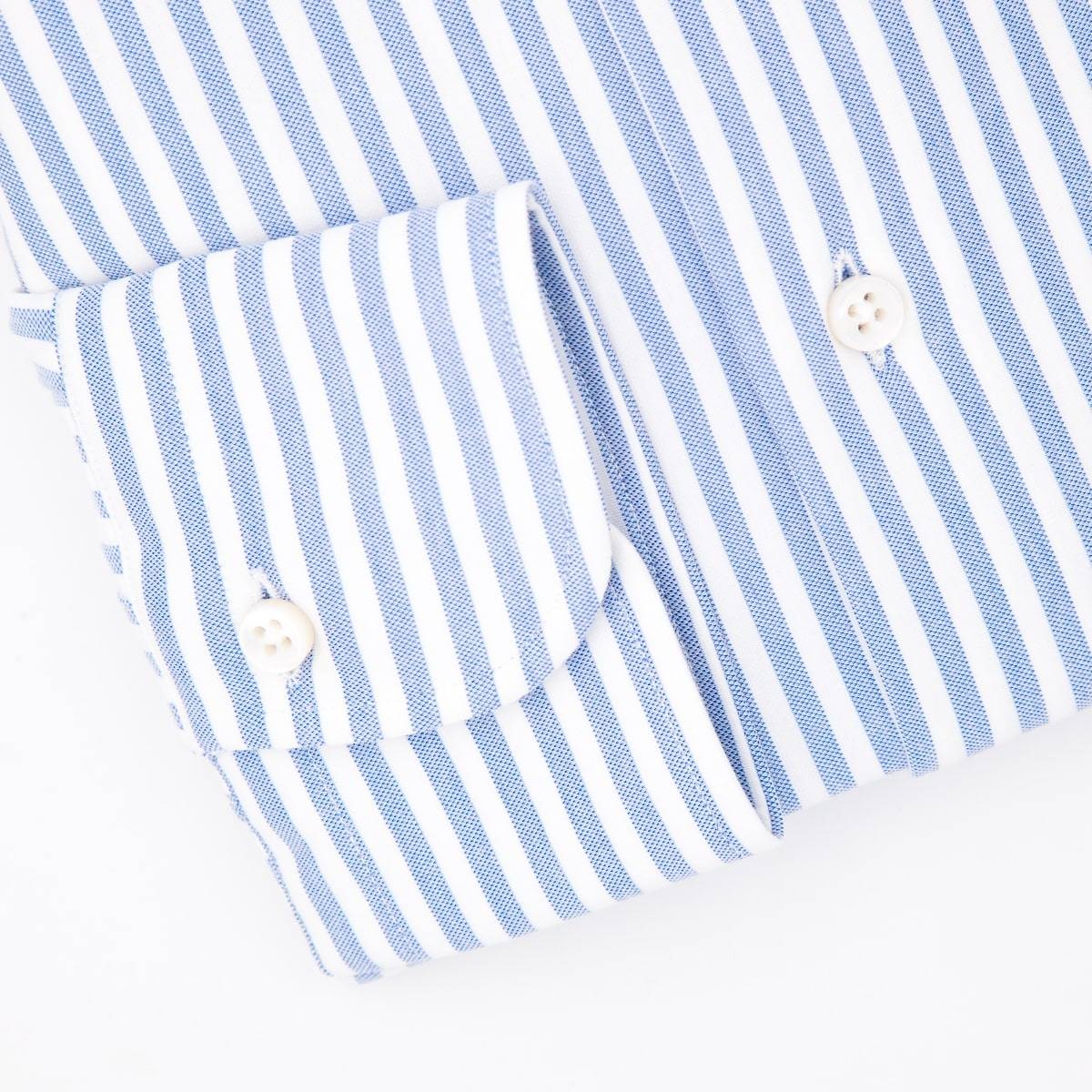 Chemise coton stretch à rayures larges blue blanc